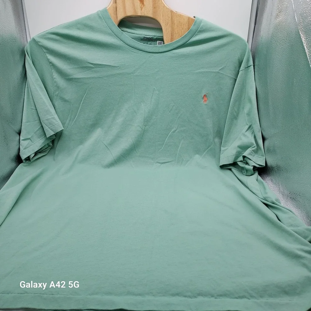 Polo Ralph Lauren Men Mint Green Short Sleev T-Shirt Big & Tall 4XLT Orange Pony